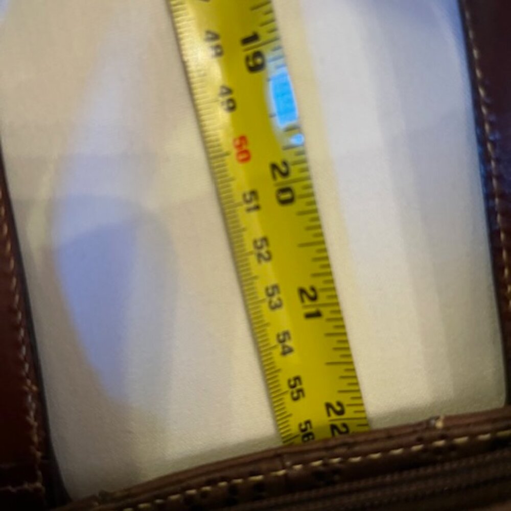 FOSSIL | Brown Floral Tooled Embossed Leather Crossbody or Handbag-EUC - Picture 13 of 16